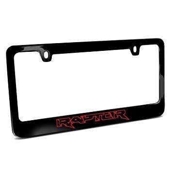 Red F Frames Logo - Ford F 150 Raptor Outline In Red Black Metal License Plate Frame