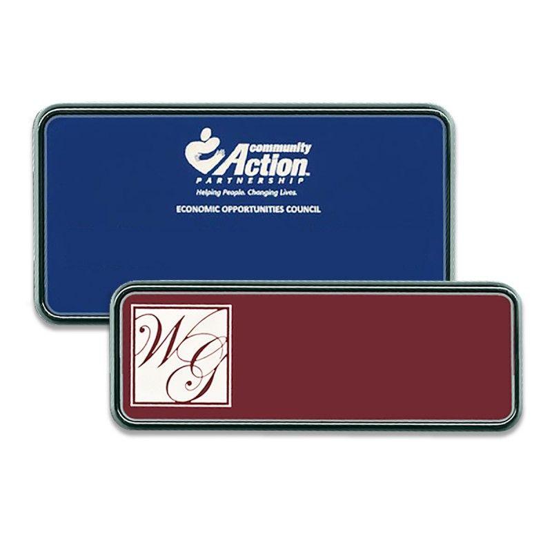 Red F Frames Logo - premium framed name tags with engraved logo