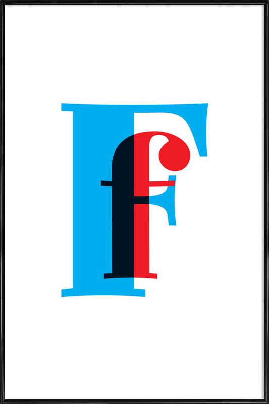 Red F Frames Logo - Cyan Red F As Poster In Standard Frame By JUNIQE