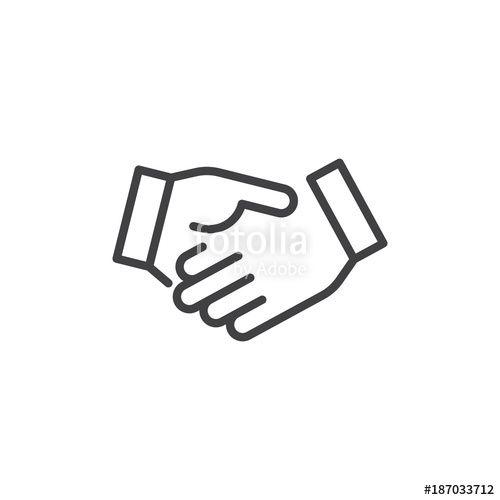 Shaking Hands Logo - Business handshake line icon, outline vector sign, linear style ...