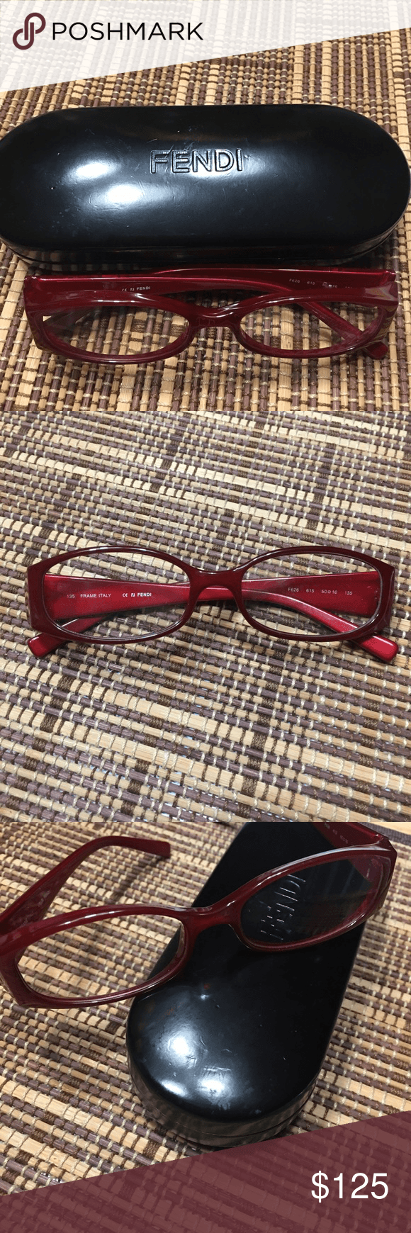 Red F Frames Logo - FENDI eyewear frame signature Red F logo handles. My Posh Picks