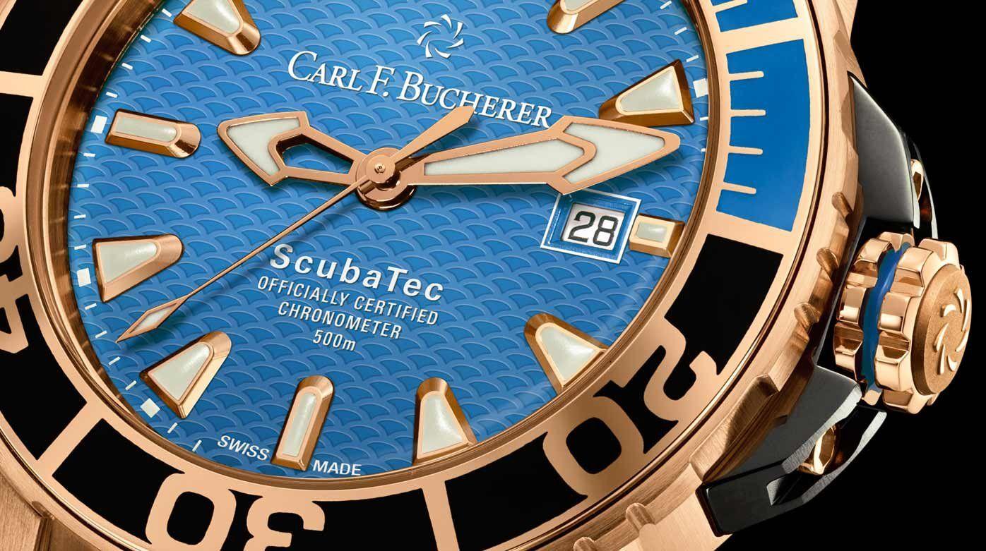 Red Gold F Logo - Carl F. Bucherer ScubaTec, red gold and style