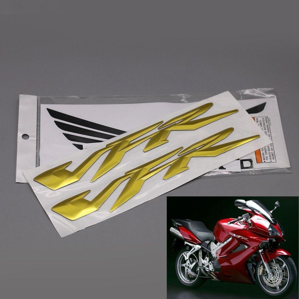 Red Gold F Logo - Red / Chrome / Gold Motorcycle 3D VFR Logo Decals Sticker For Honda ...