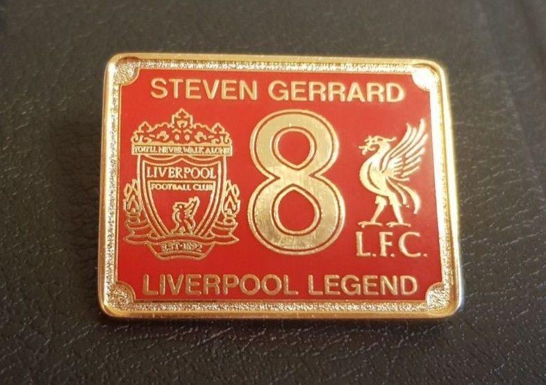 Red Gold F Logo - Liverpool Steven Gerrard Legend Official Pin Badge & Gold