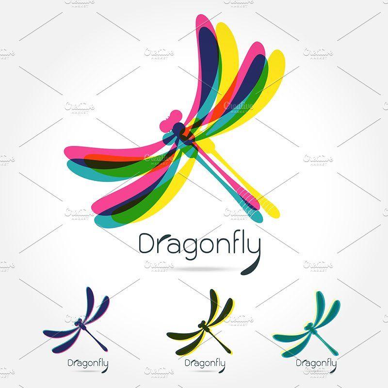 Dragonfly Logo - Beautiful icon dragonfly Logo Templates Creative Market