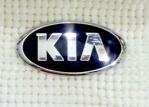 Black Kia Logo - KIA Emblem Badge Logo with Sticker Black Chrome 120mm x 60mm ...