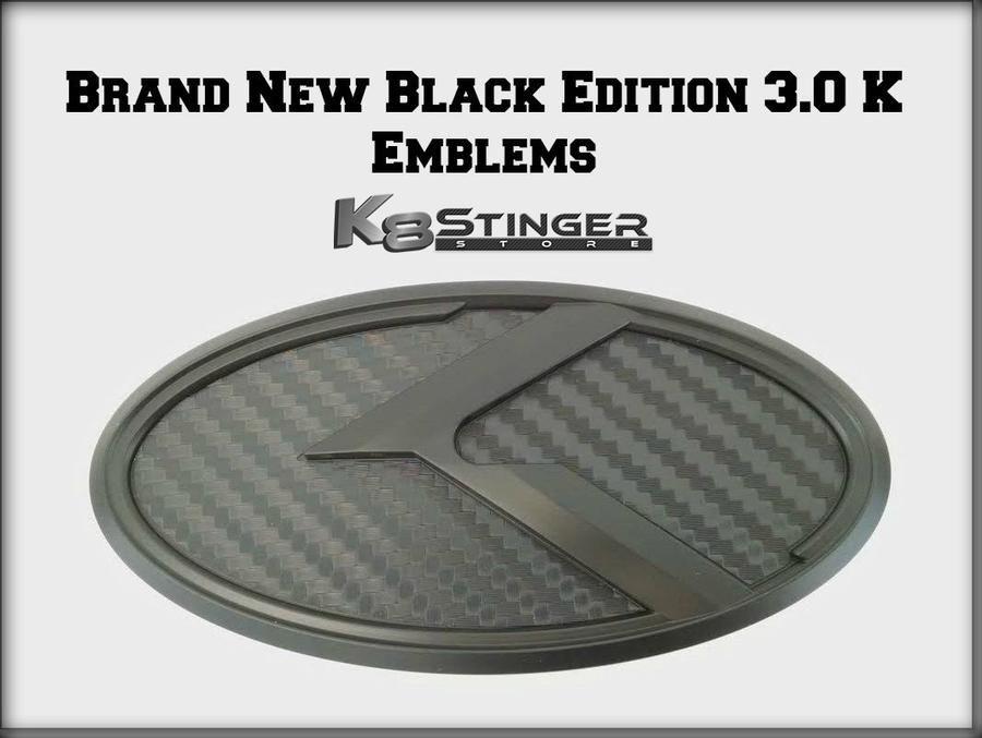 Black Kia Logo - Kia Stinger 3.0 K Emblem Sets 