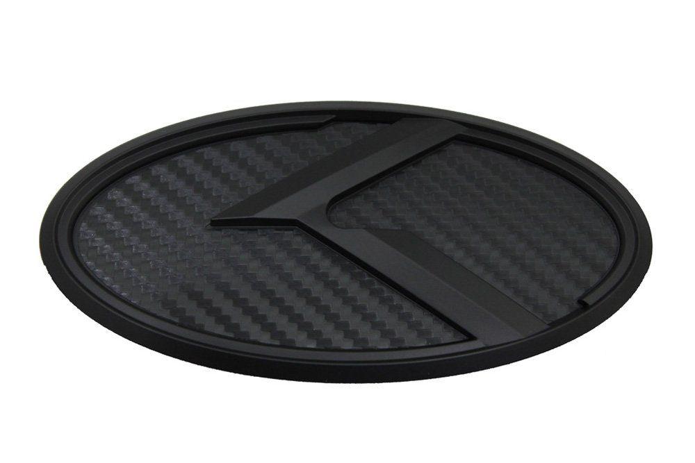 Black Kia Logo - 3D K Logo Emblem Carbon Fiber & Black Edition Set 3pc