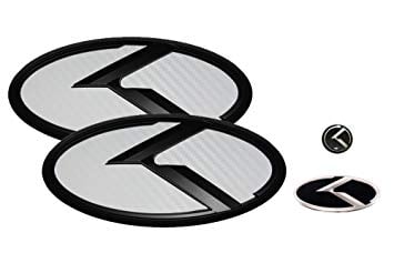 Black Kia Logo - Amazon.com: 3D K Logo Emblem White Carbon Fiber & Black Edition Set ...