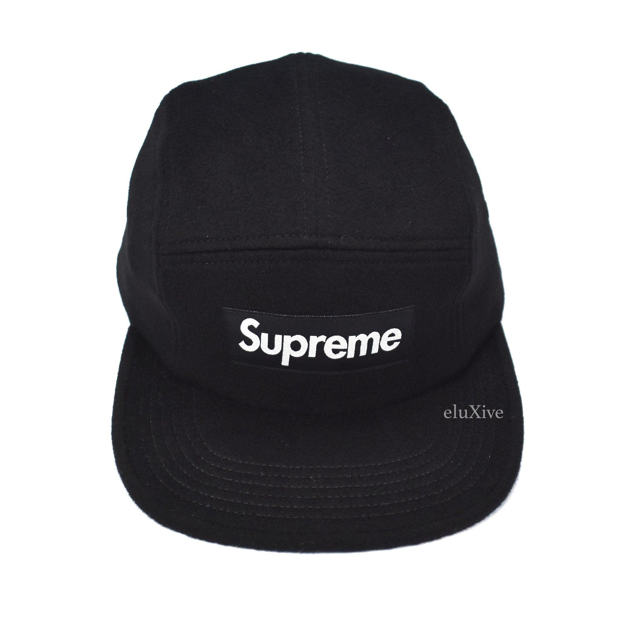 Loro Piana Supreme Box Logo - Supreme - Black Loro Piana Wool Box Logo Camp Cap / Baseball Hat ...