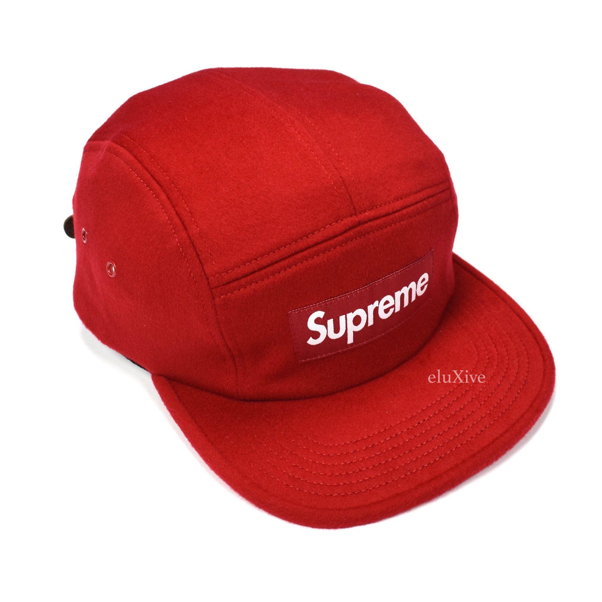 Loro Piana Supreme Box Logo - Supreme - Red Loro Piana Wool Box Logo Camp Cap / Baseball Hat – eluXive