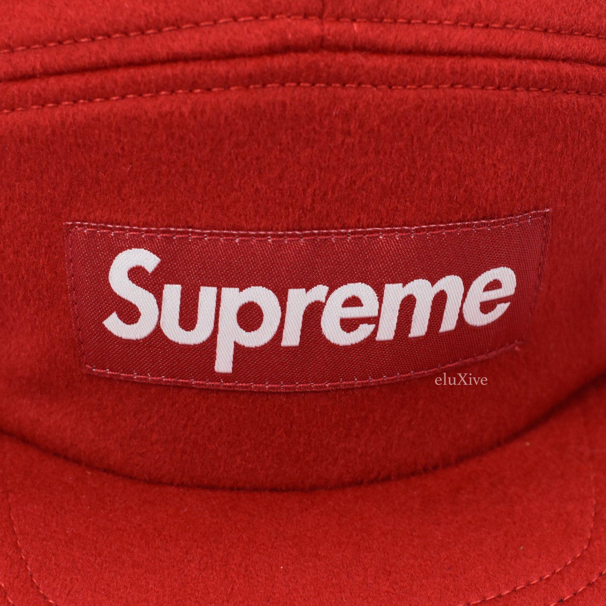 Loro Piana Supreme Box Logo - Supreme - Red Loro Piana Wool Box Logo Camp Cap / Baseball Hat – eluXive