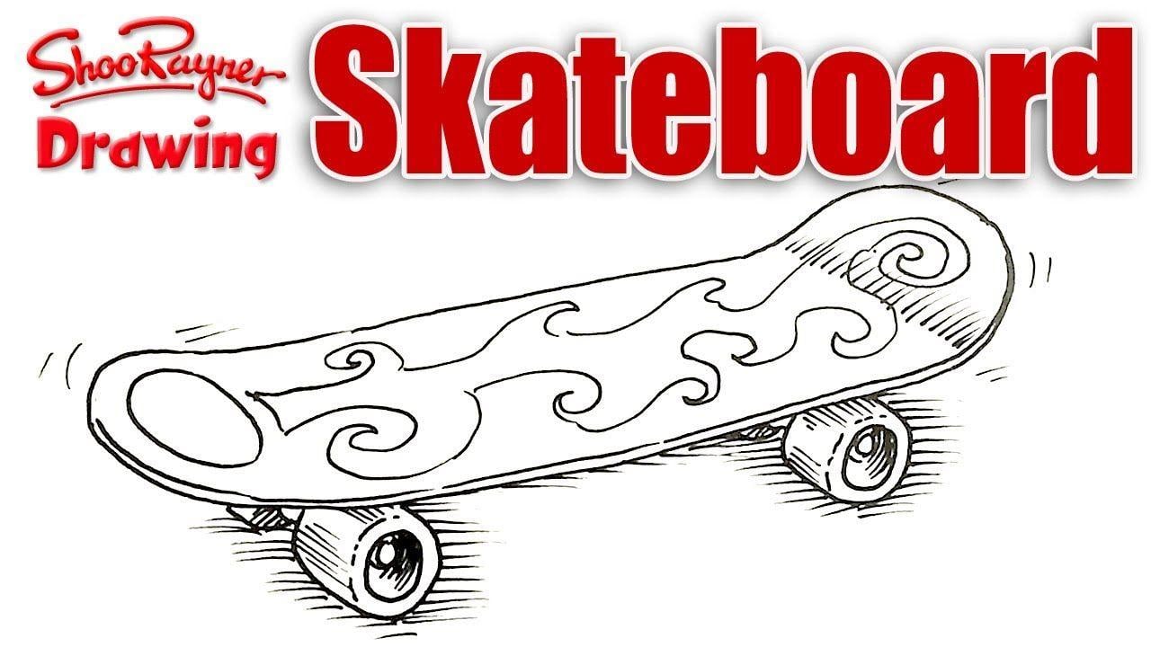 Drawings of Skateboard Logo - How to draw a Skateboard - Spoken Tutorial - YouTube