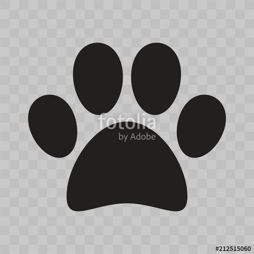 Dog Print Logo - Paw print .Logo on transparent background. Vector Illustration