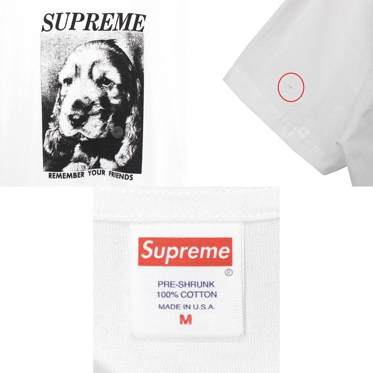 Dog Print Logo - SUPREME 18AW Remember Tee Dog Print Logo T Shirt White Size: M (シュプリーム)