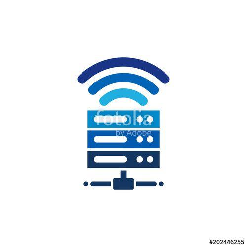 Blue Server Logo - Network Server Logo Icon Design
