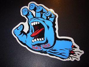 Skateboard Logo - SANTA CRUZ Skate 6 Sticker Blue Screaming Hand Logo skateboard