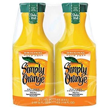Simply Orange Juice Logo - Amazon.com : Simply Orange® Twin Pack 59oz Bottles : Fruit