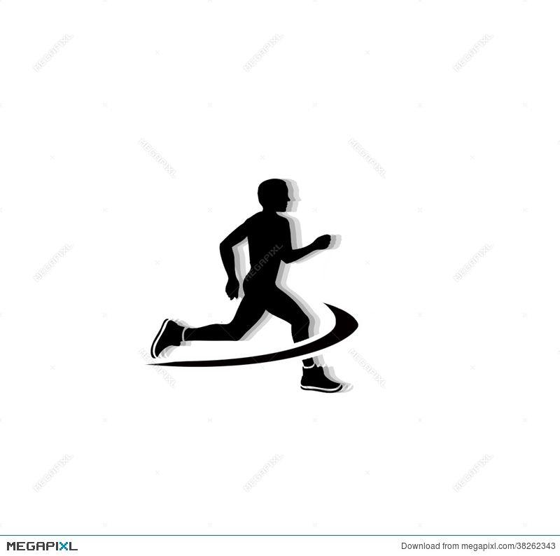 Black Man Running Logo - Man Running Logo Illustration 38262343 - Megapixl