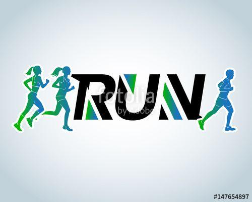 Person Running Logo - Run club, marathon logo template. Sport logotype template, sports ...