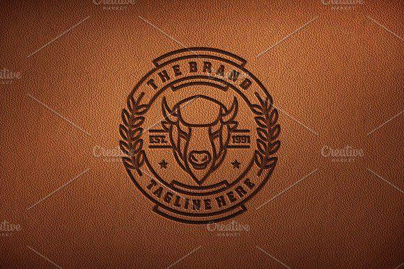 American Bison Logo - American Bison Stamp Logo Templates Creative Market