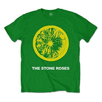 Green Clothing Logo - Stone Roses Official T Shirt The Classic Green Logo Lemon: Amazon.co ...