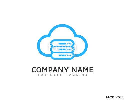 Server Logo - Cloud Server Logo Design Template