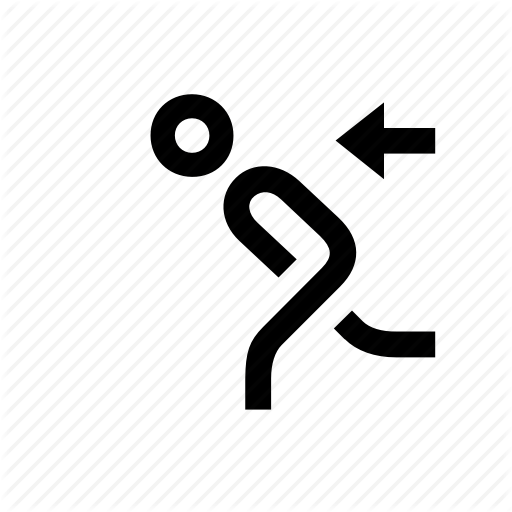 Person Running Logo - Escape, left, person, running icon