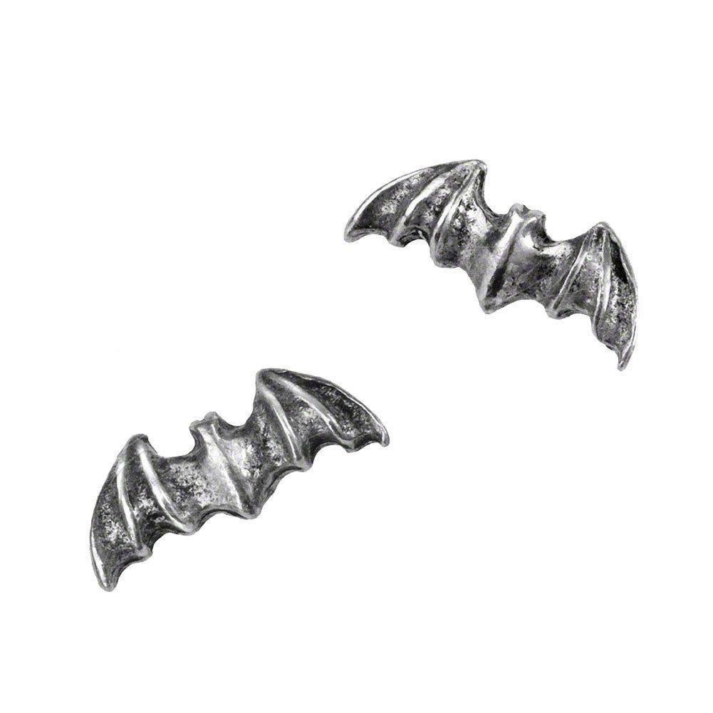 Gothic Bat Logo - Alchemy Gothic E186 Bat Stud Earrings Pewter Jewelry