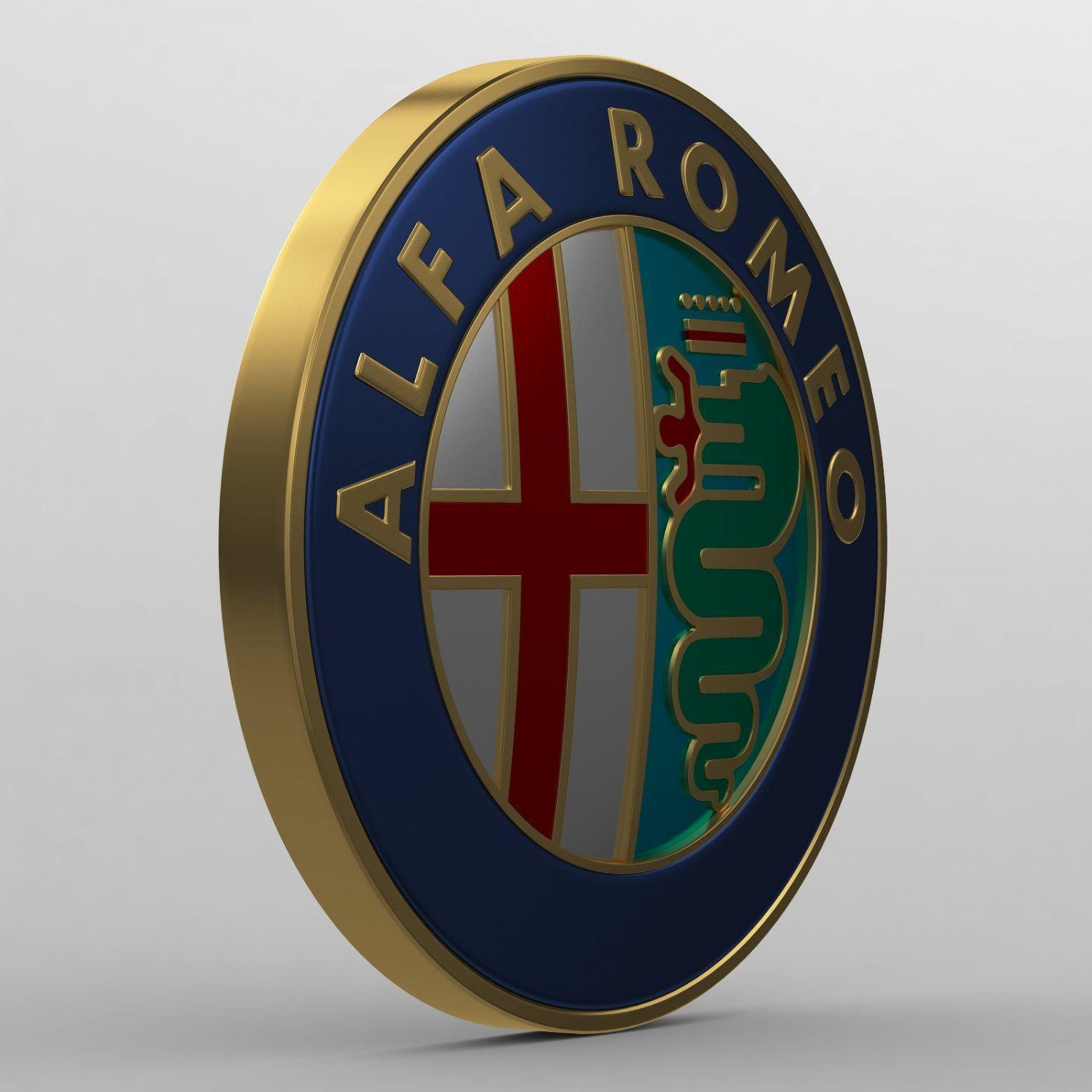 Alfa Romeo Logo - Alfa romeo logo 3D Model in Parts of auto 3DExport