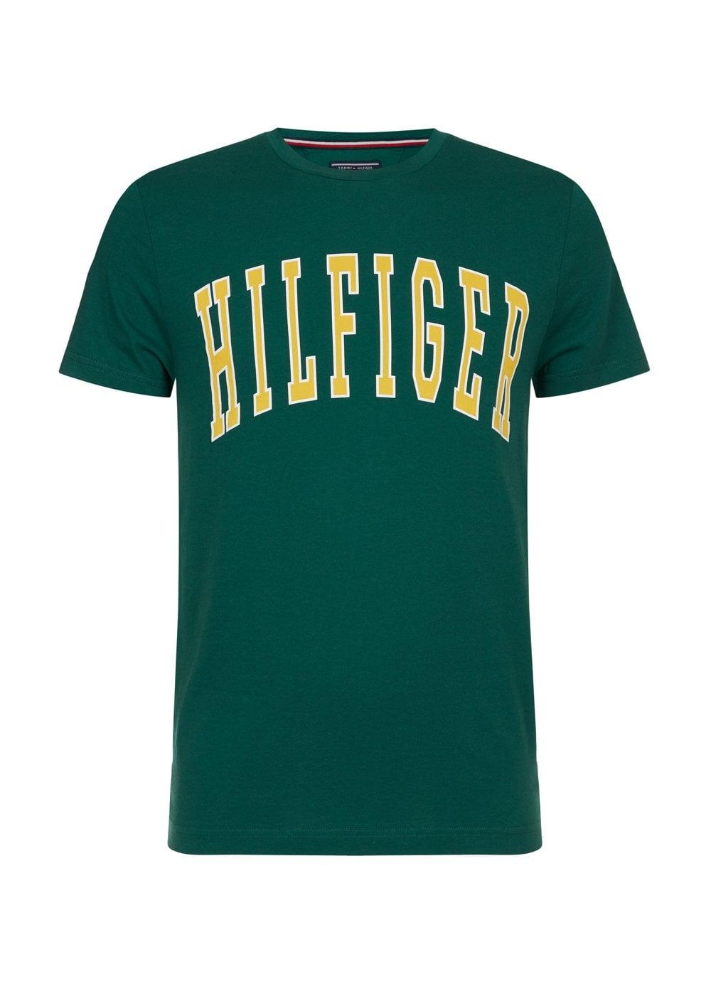 Green Clothing Logo - Tommy Hilfiger Mens College Logo Tee Green from Time