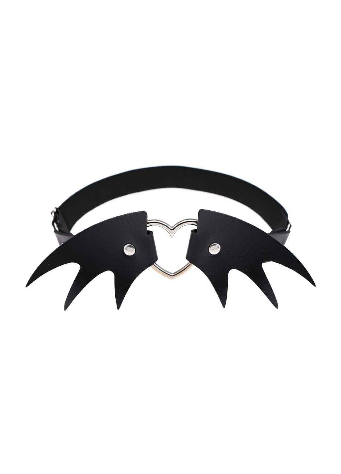 Gothic Bat Logo - Gothic Attitude Faux Leather Bat Wing Garter