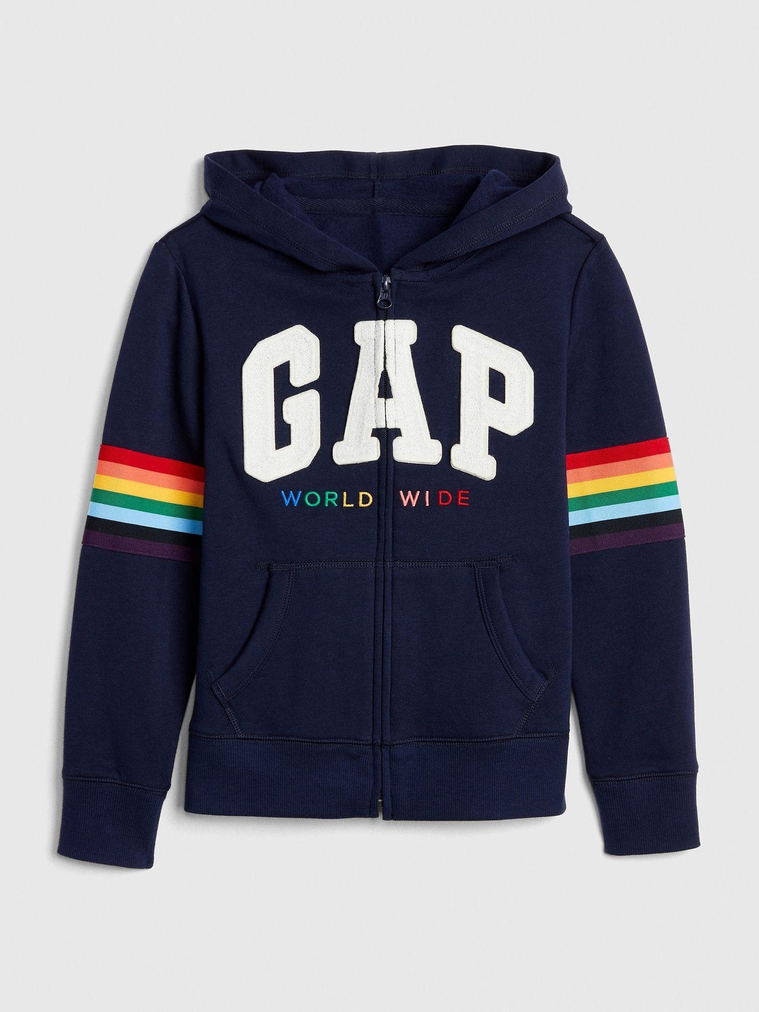 Rainbow Girls Logo - Rainbow Stripe Logo Hoodie Sweatshirt | Gap