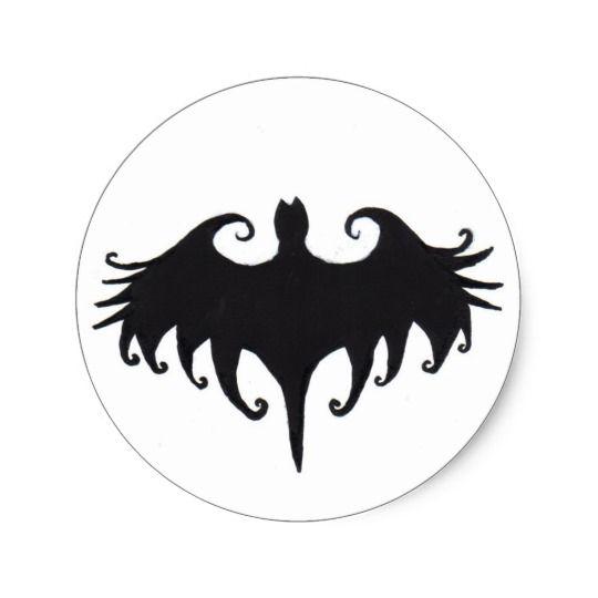 Gothic Bat Logo - a gothic bat classic round sticker | Zazzle.co.uk