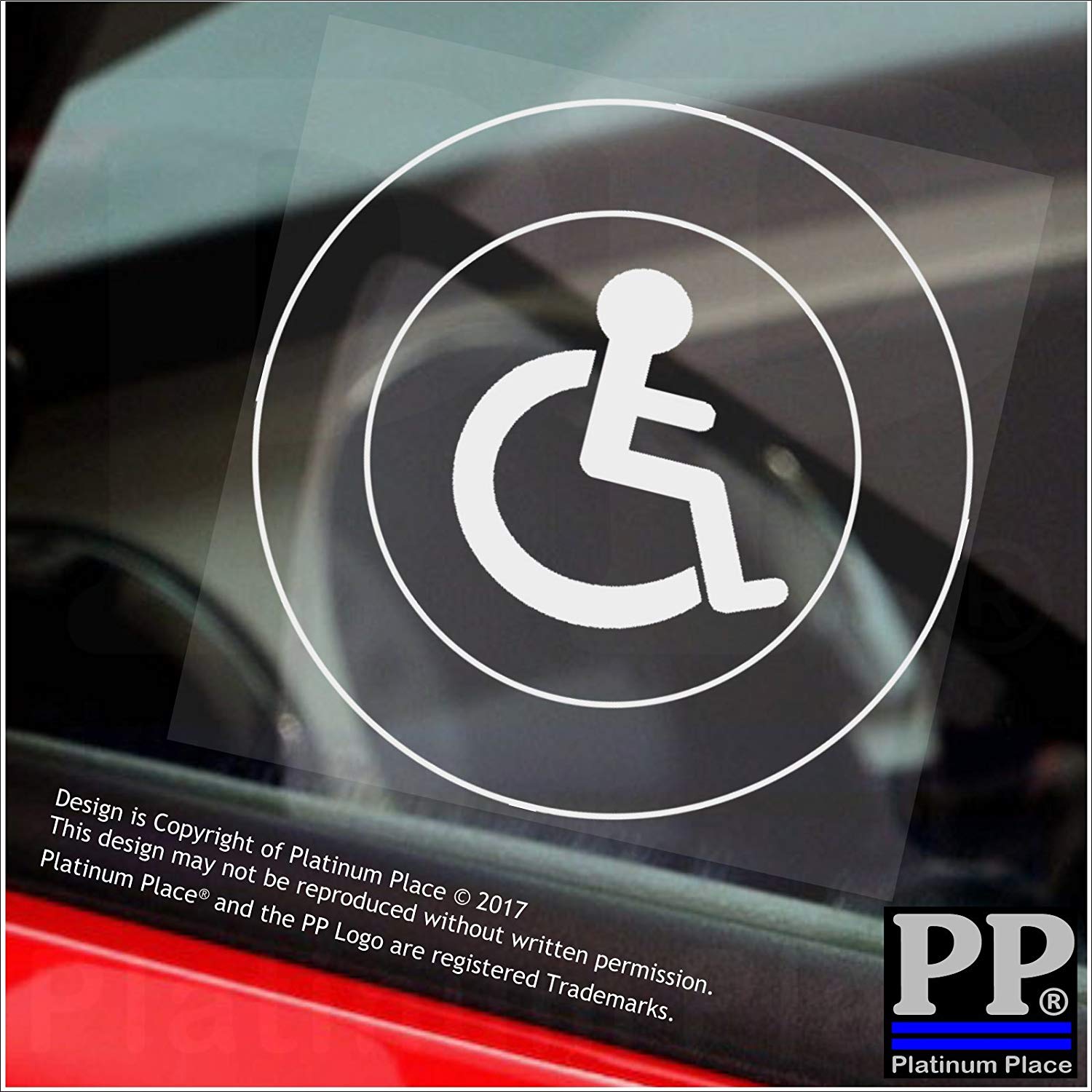 Round Avis Logo - 1 x handicapés Logo Only-round-window Sticker-sign, voiture, badge ...