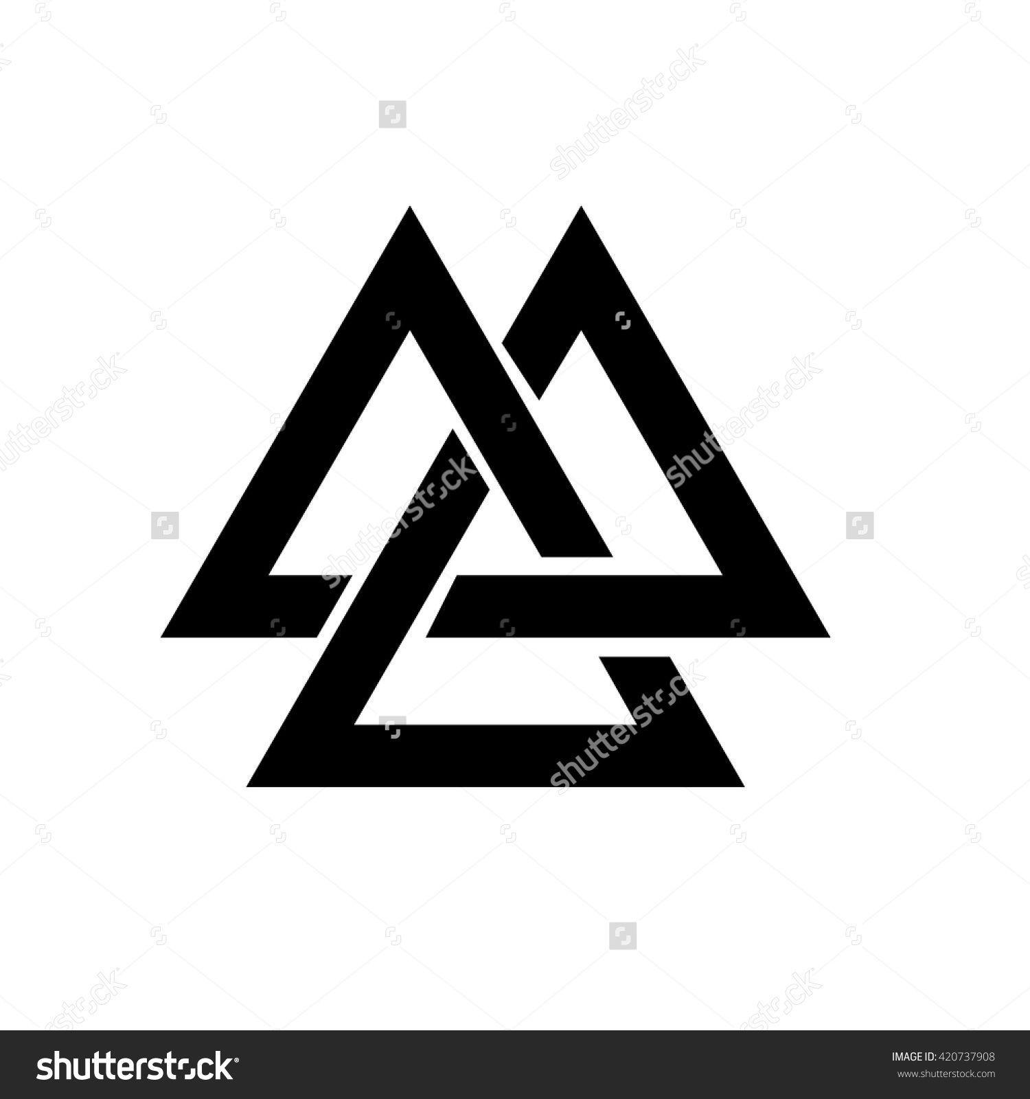 Black Triangle Logo - Triangle Logo. Valknut Is A Viking Age Symbol, Which Representing ...