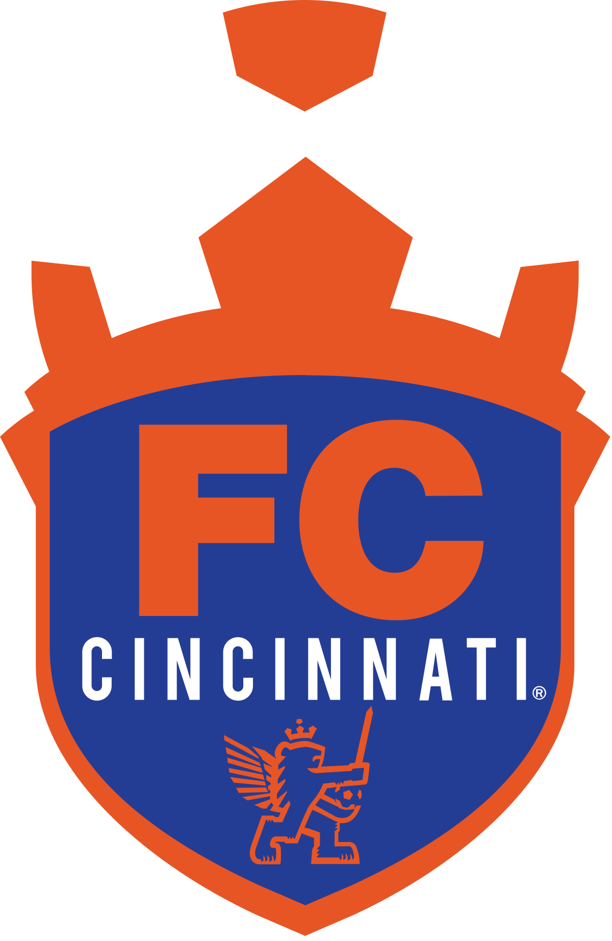 Food Max Red Blue Logo - 1200px FC_Cincinnati_blue_on_orange_shield.svg