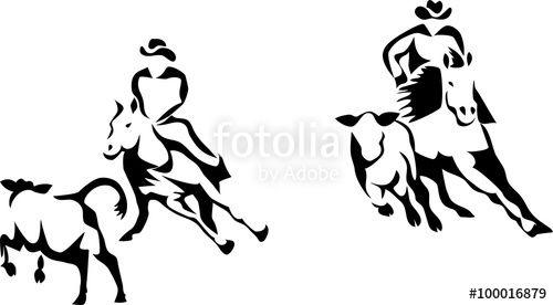 Cutting Horse Logo - Cutting Horse Sport Stock Image And Royalty Free Vector Files