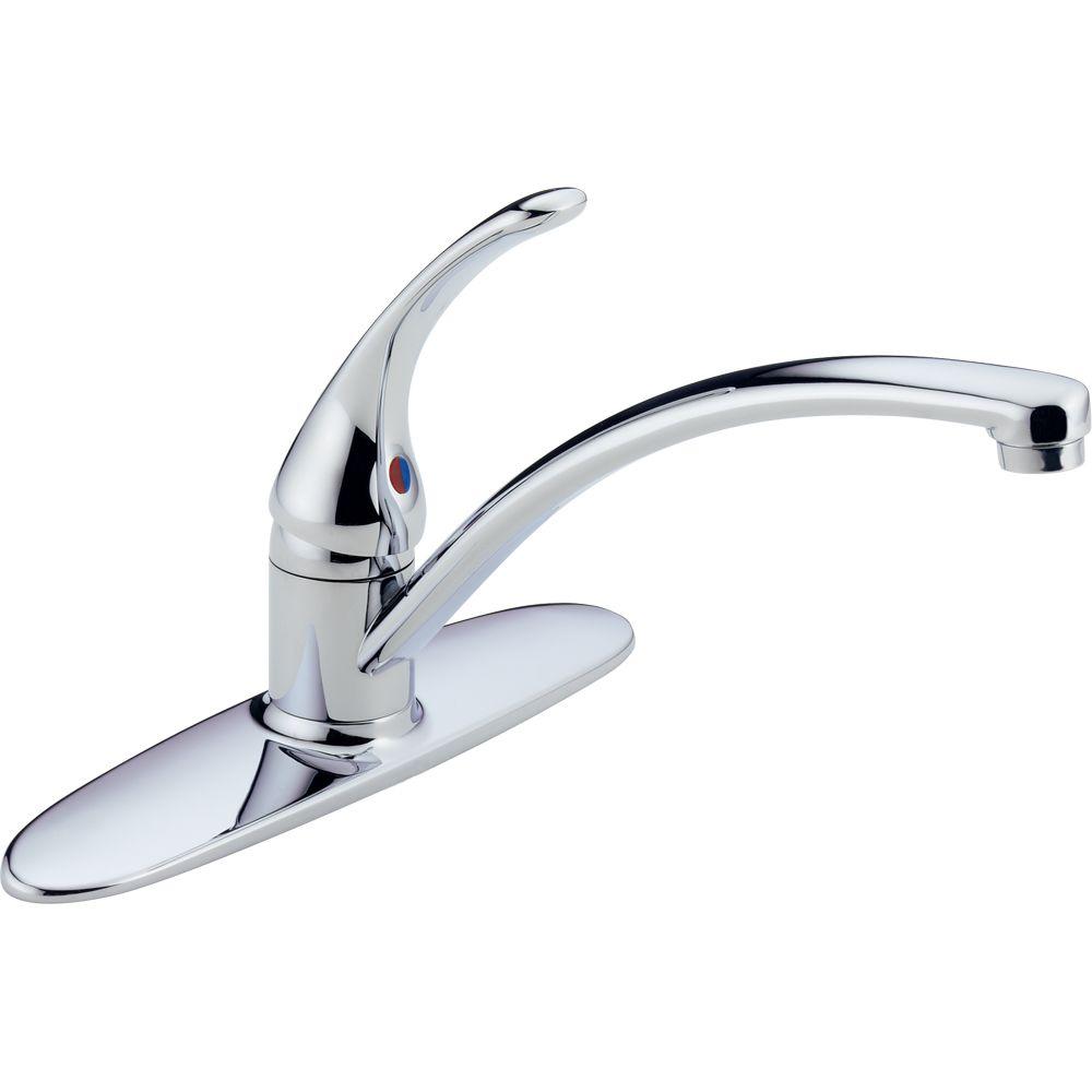 Delta Kitchen Faucets Logo - Delta Foundations Single Handle Standard Kitchen Faucet In Chrome