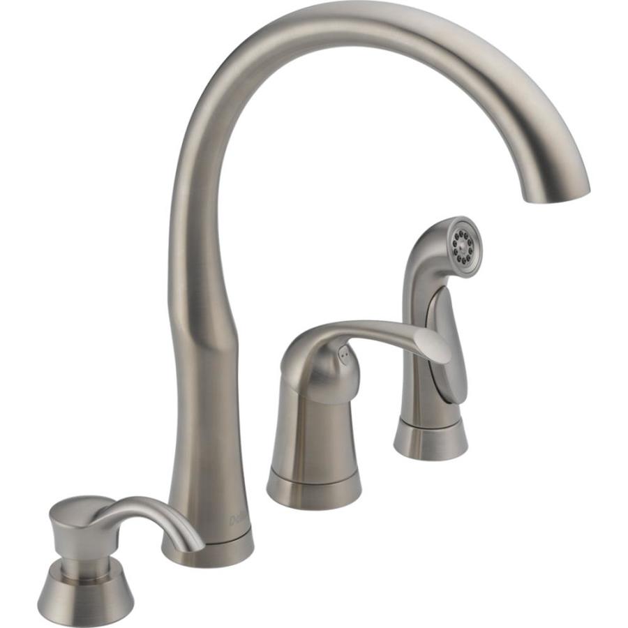 Delta Kitchen Faucets Logo - Delta Bellini Stainless 1-handle Deck Mount High-Arc Kitchen Faucet ...