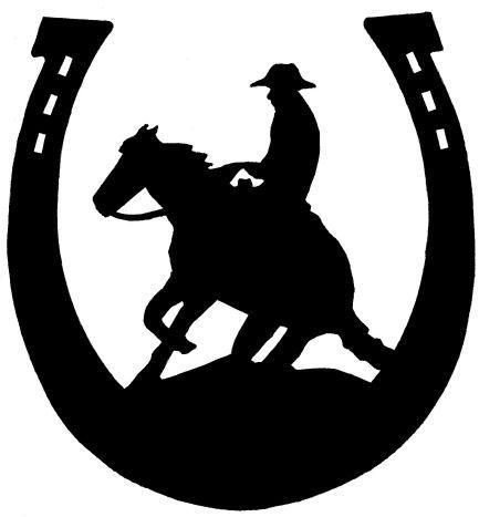 Cutting Horse Logo - Cowboy II. Silhouette, Horses, Metal Art