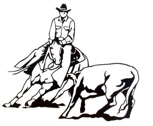 Cutting Horse Logo - Teskey's Saddle Shop: Cutting Horse Decal, Decal_6