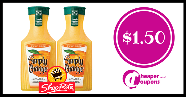Simply Orange Juice Logo - ShopRite: Simply Orange Juice ONLY $1.50 Each!!! Thru 1 6