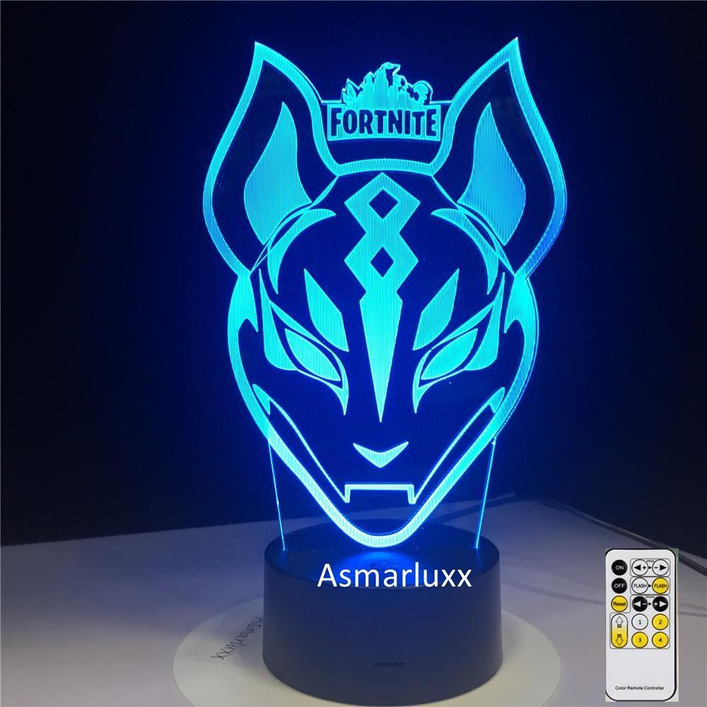 Skin Fornite Logo - 2019 Sky Wolf Mask Skin Fortnite Game Fans Holiday Play Gift 3D LED ...