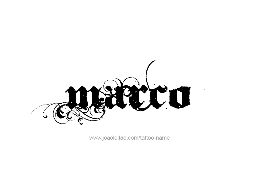 Marcos Name Logo - Marco Name Tattoo Designs