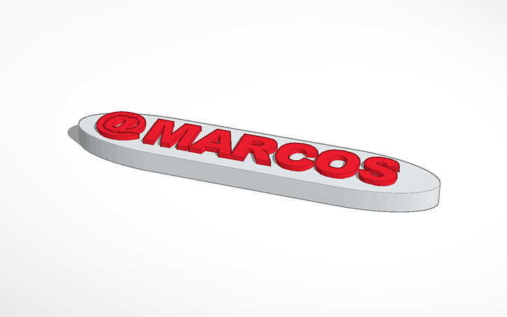 Marcos Name Logo - 3D design Marcos Name tag | Tinkercad