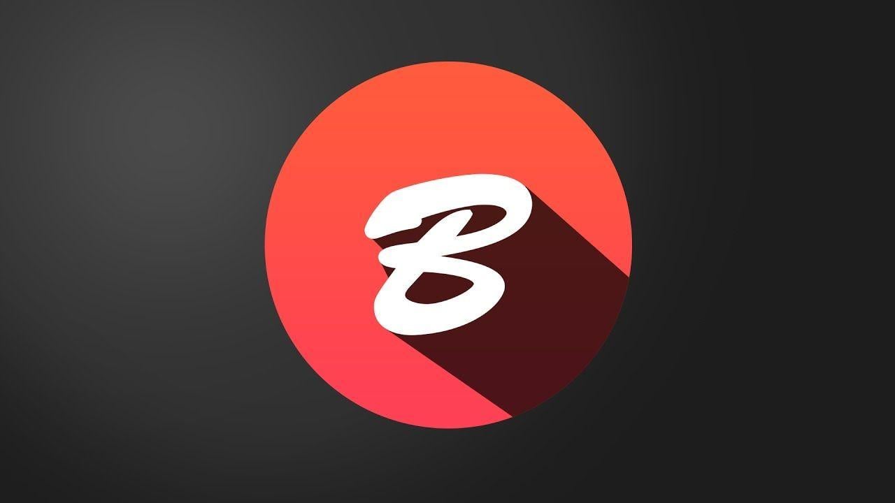 Red B Logo - How to Create logo Flat Shadow in Photohop CS6. Alphabet B Logo