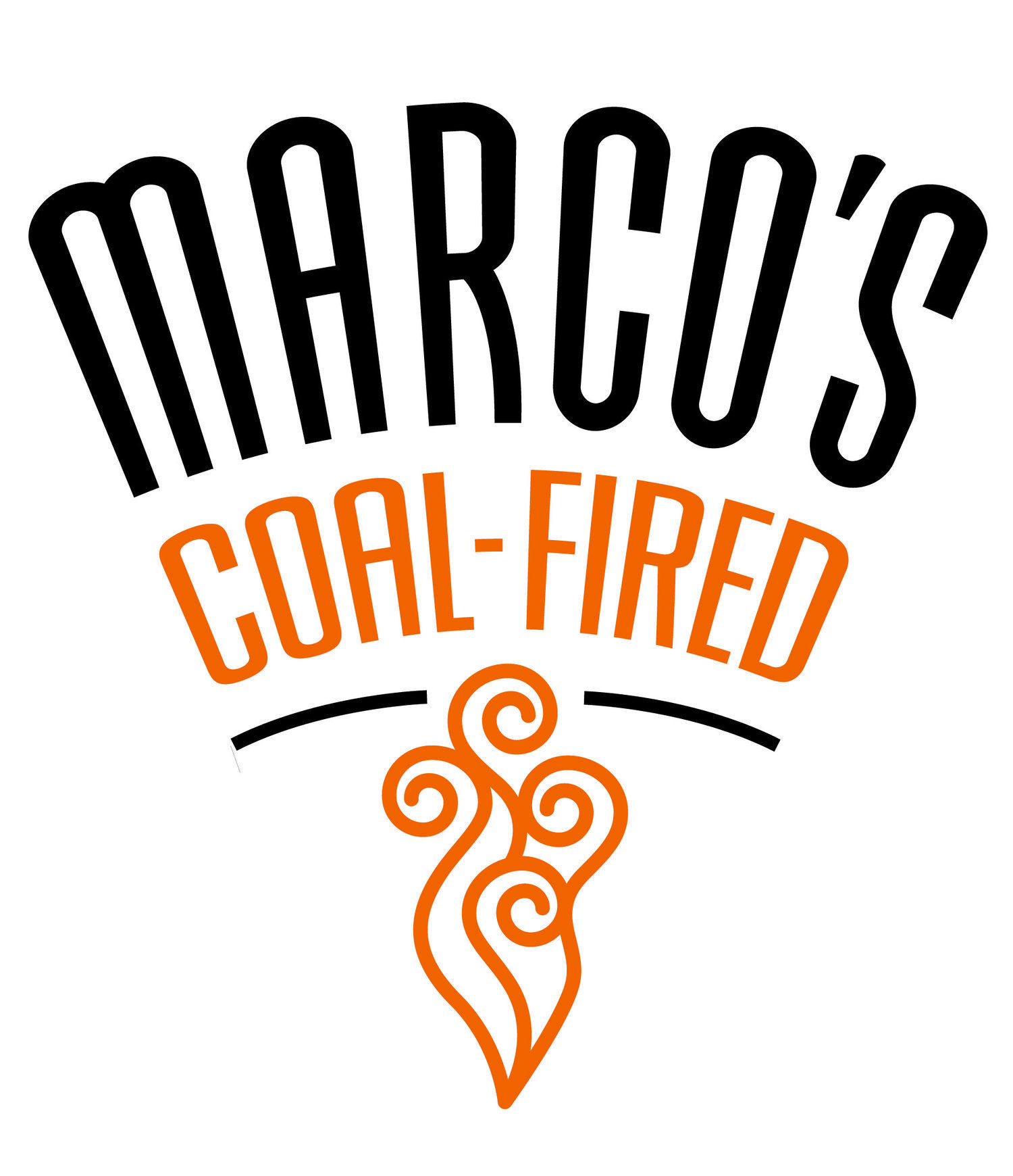Marcos Name Logo - Marco's Coal Fired