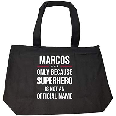 Marcos Name Logo - Gift For Superhero Marcos Name Bag With Zip: Clothing