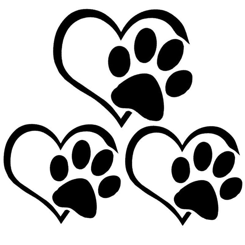 Cute Paw Print Logo - 3pcs Cute Cat Dog Paw Print Reflective Car Decal Sticker Window ...